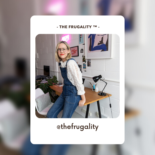 An Instagram post from financial influencer The Frugality. Select the image to be taken to her Instagram page.