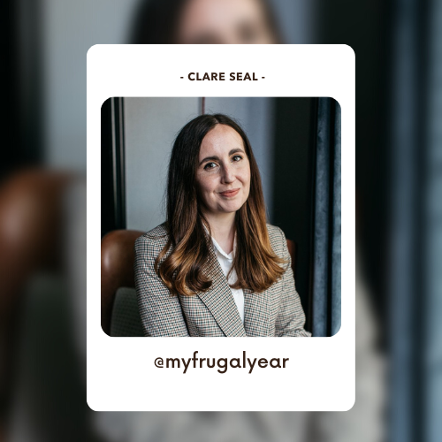 An Instagram post from financial influencer Clare Seal | My Frugal Year. Select the image to be taken to her Instagram page.